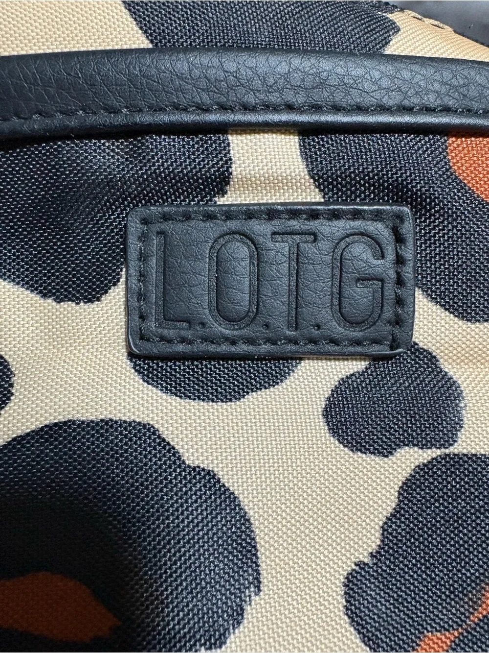 LOTG Leopard Print Insulated Lunch Tote Cooler Bag Beige Black Orange Zip Travel